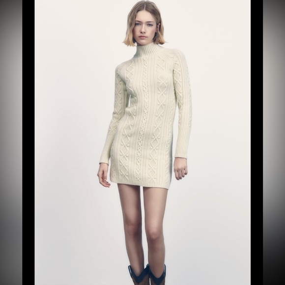 NWT Zara Cable Knit Dress - Picture 5 of 14